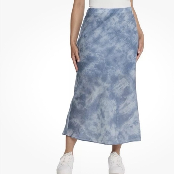 Madewell Cloud Midi Skirt Blue Tie-Dye Print Pull-On Size 8 NWT - Picture 1 of 4